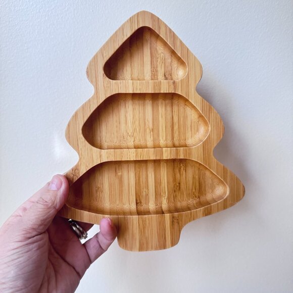 🎄 Eco-Friendly Bamboo Christmas Tree Serving Bowls – Set of 3 | New | Unopened - Picture 4 of 8